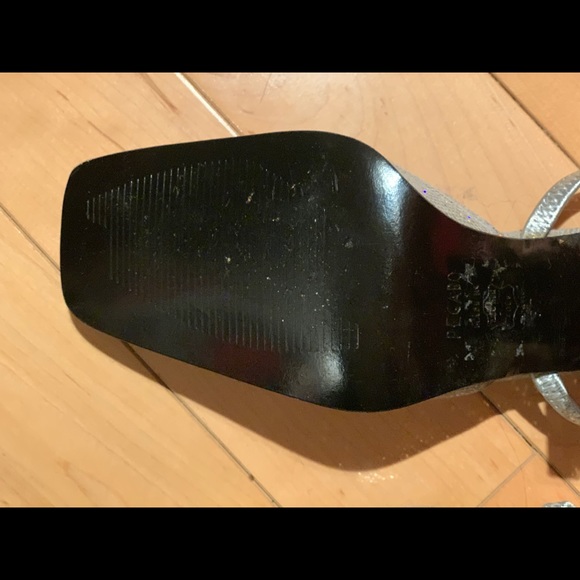 Previously worn, sparkly, silver shoes. - Picture 3 of 5